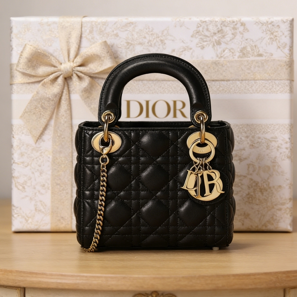 Dior Lady Dior Mini Bag in Black